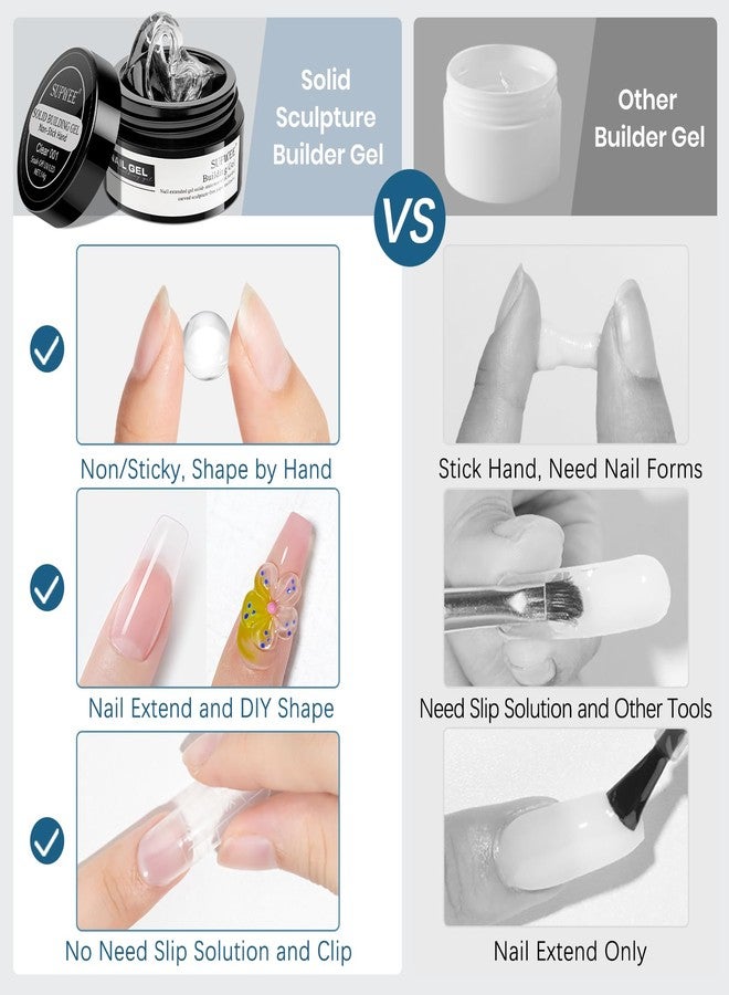 سوبوي جل تمديد الأظافر الشفاف والأبيض اللؤلؤي من سوبوي، جل صلب ثلاثي الأبعاد لفن نحت الأظافر، مع قلم سيليكون لنقش وتزيين الأظافر، مناسب للاستخدام المنزلي، للنساء - Image 4